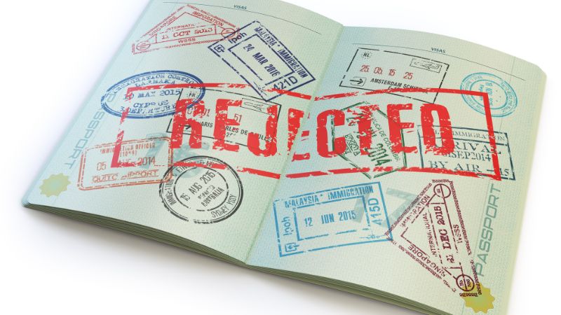 Illustration of Passport with Denied Stamp