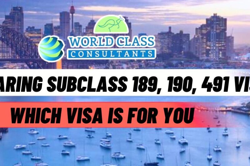 Comparison of subclass 189, 190, and 491 visas to help you choose the right Australian visa